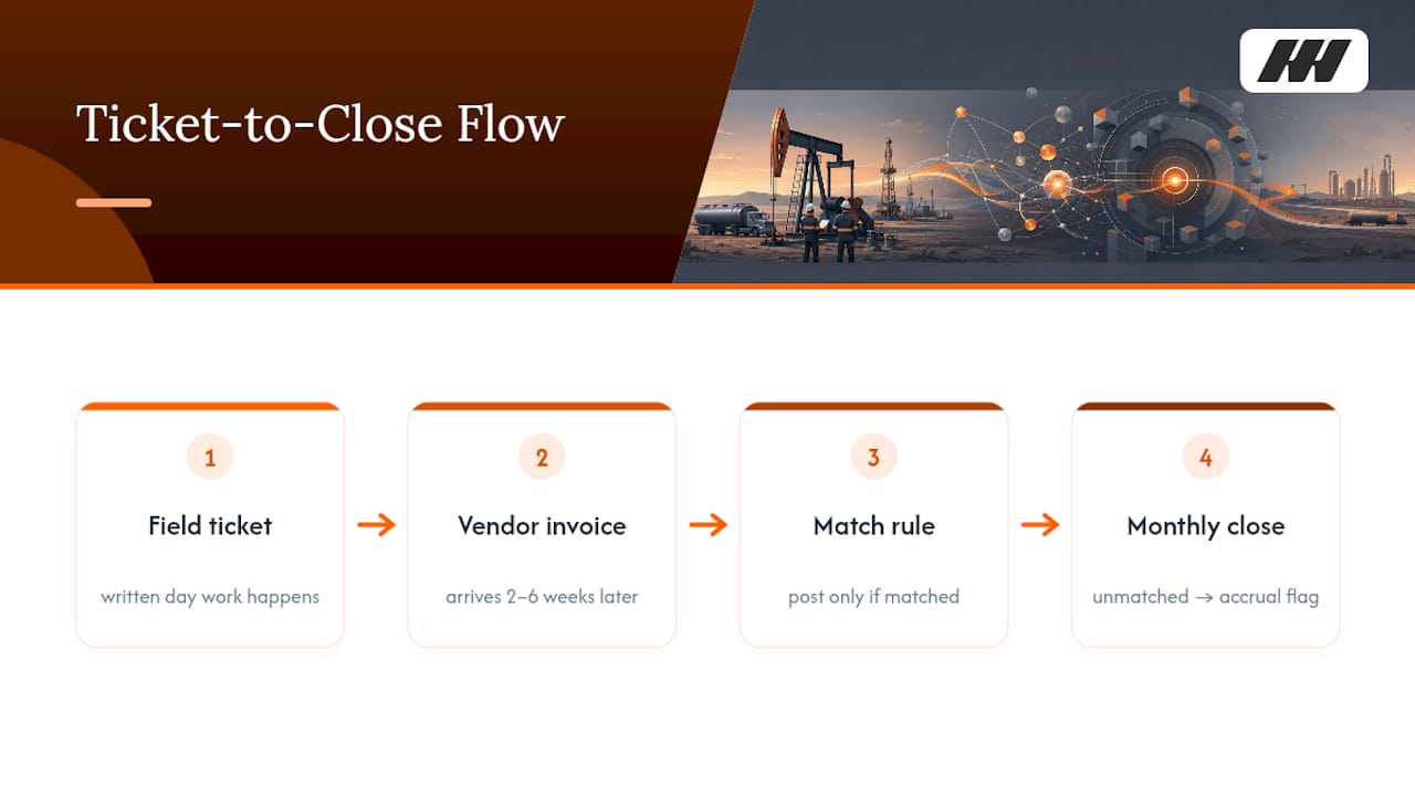 Field ticket to invoice matching process