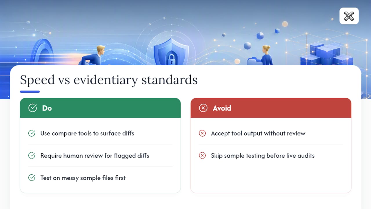 Balancing speed and evidentiary standards — overview diagram