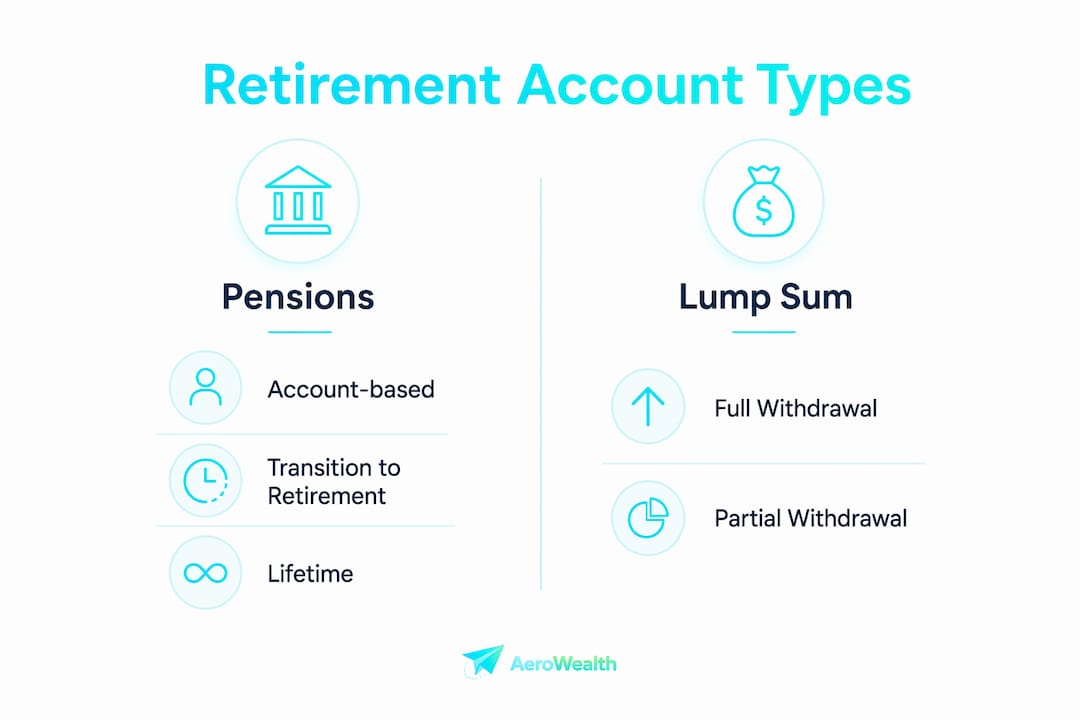 Infographic showing retirement account types in Australia