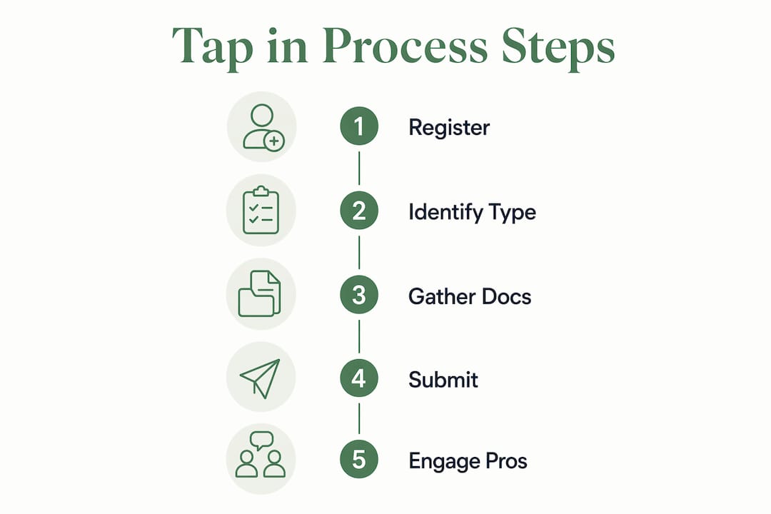 Infographic showing Sydney Water Tap in application steps