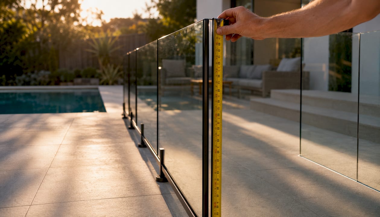 Measuring pool fence height for compliance