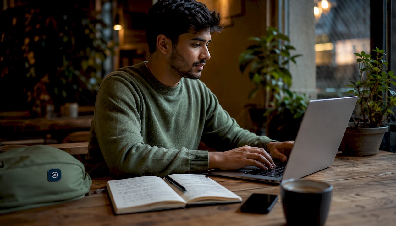 User engaging with Navilot renovation platform on laptop