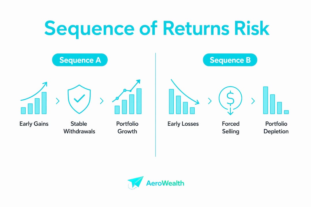 Infographic comparing two sequences of returns risk scenarios