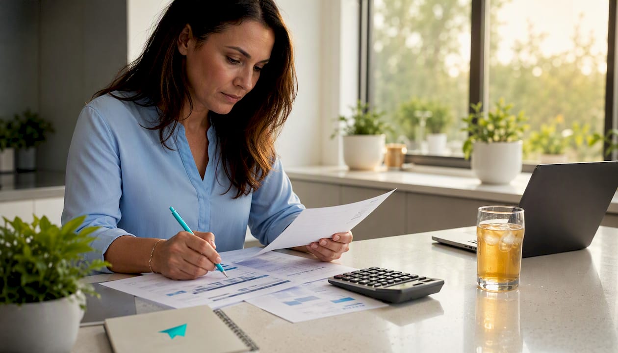 Advisor reviewing superannuation contribution documents