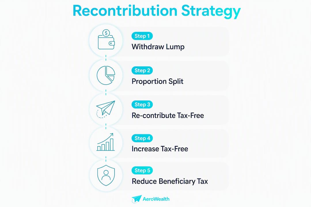 Infographic illustrating recontribution strategy step-by-step