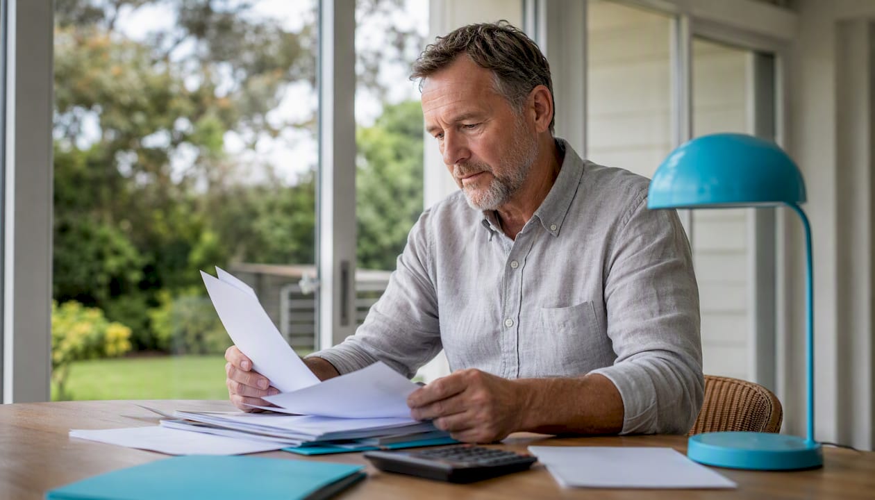 Investor manually calculating capital gains tax