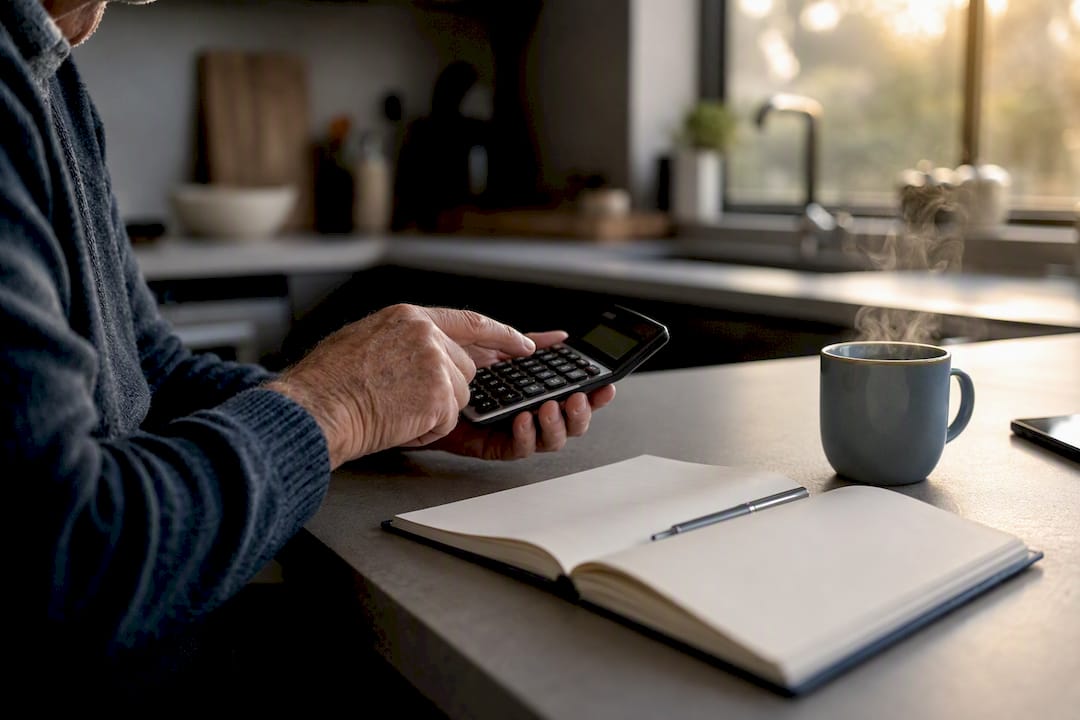 Hands calculating pension drawdown