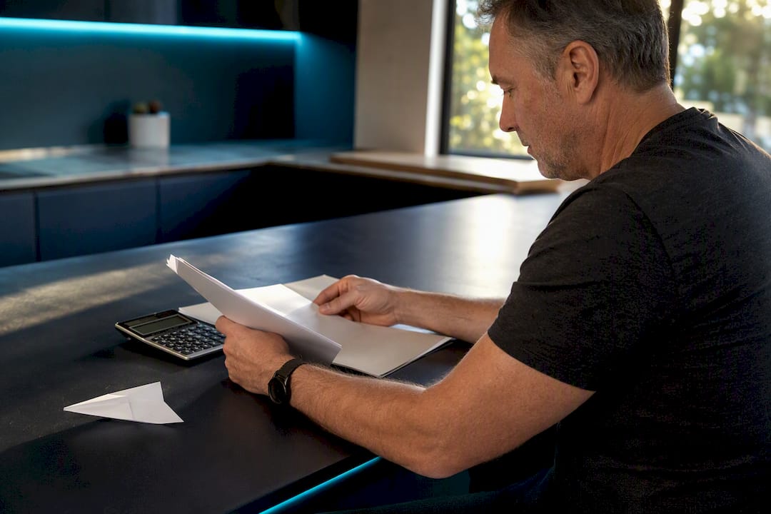 Hands handling retirement account papers