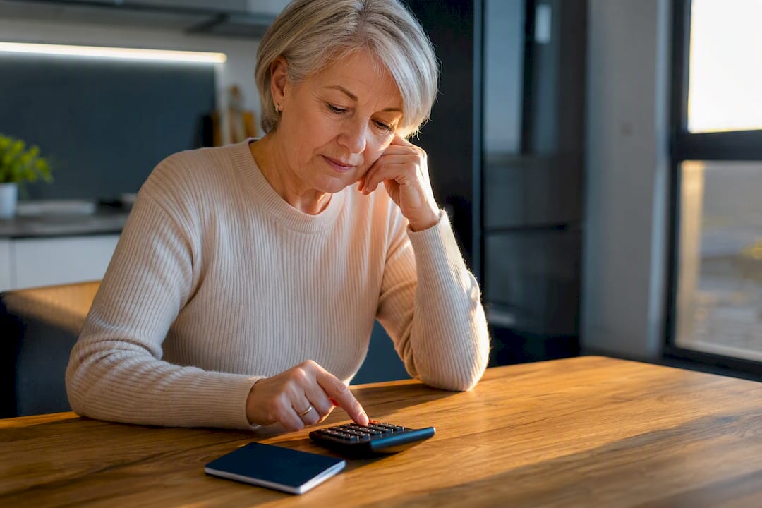 Older Australian checking pension eligibility figures