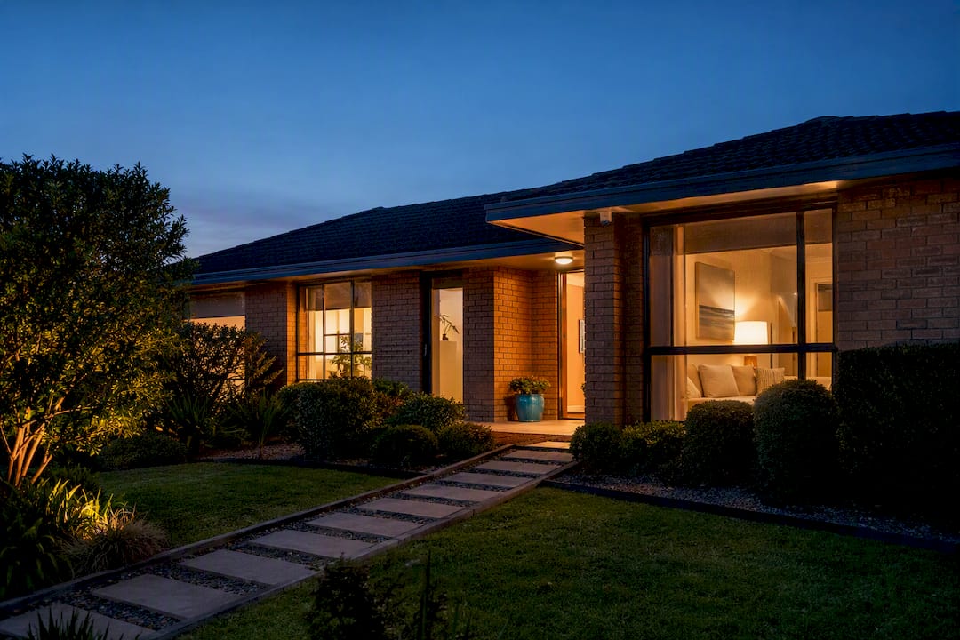 Australian suburban rental property at dusk