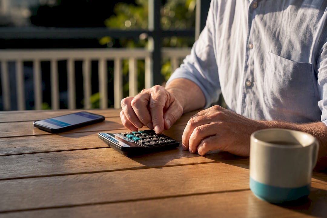 Near-retiree calculating a pension payment