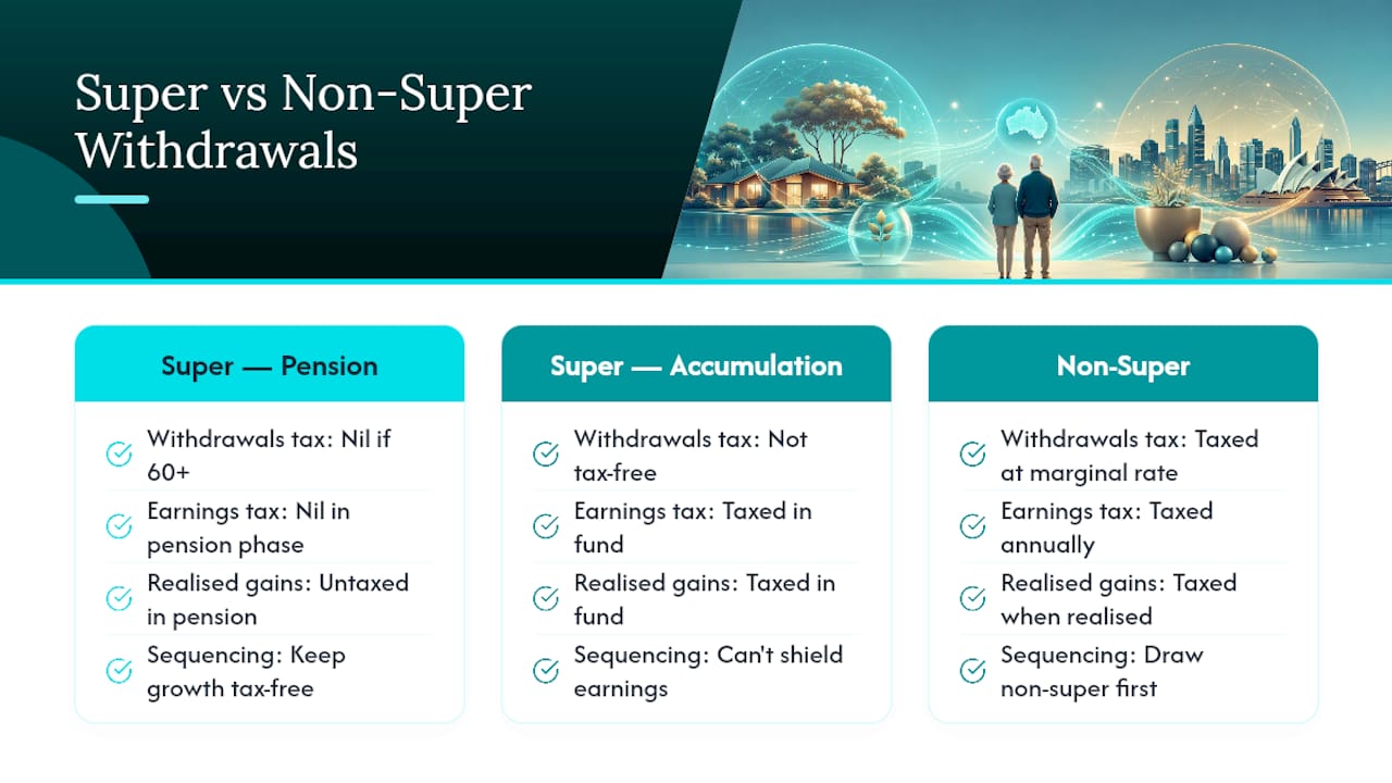 Super vs. Non-Super Accounts: Which Withdrawals Cost You More — overview diagram