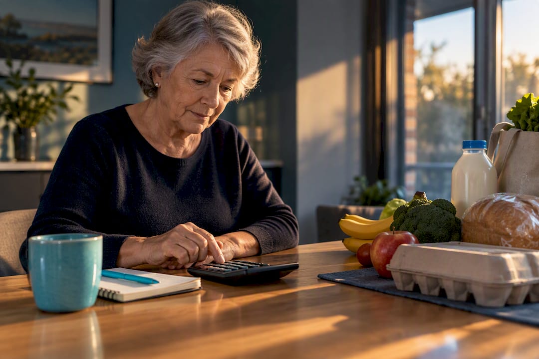 Retiree calculating rising household costs