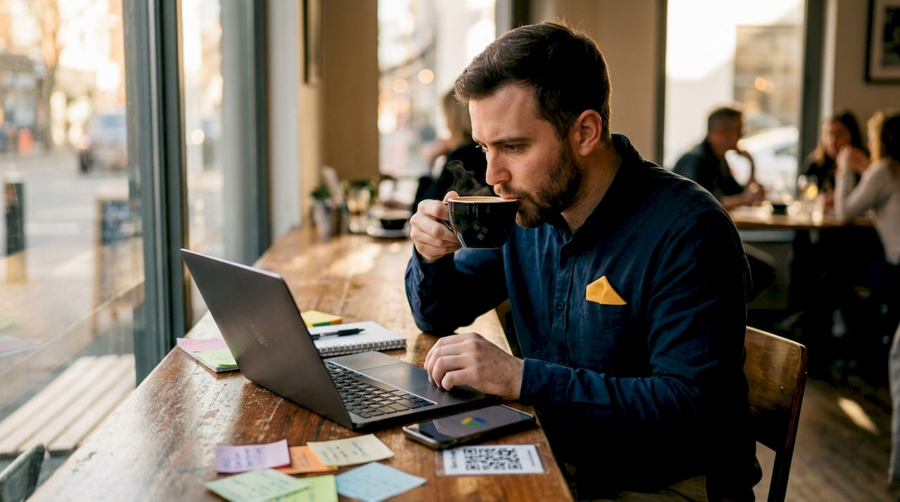 Hands managing Google Drive storage on laptop