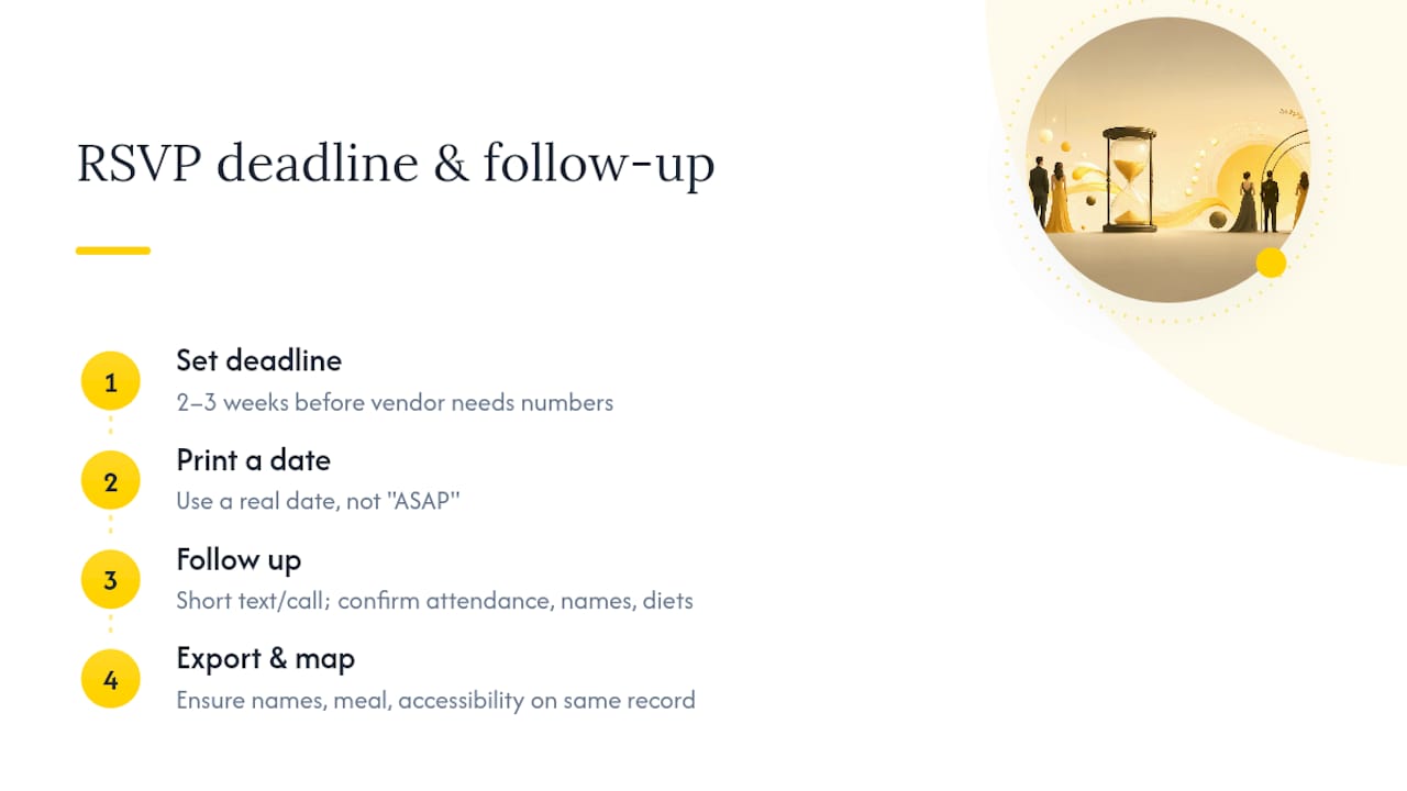 Setting your deadline and following up on RSVP responses — overview diagram