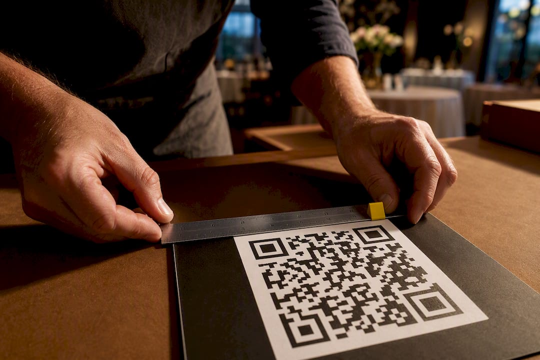 Ready to Print QR Sizes for Event Signs: Copy Ready Table, 2×2 cm Min