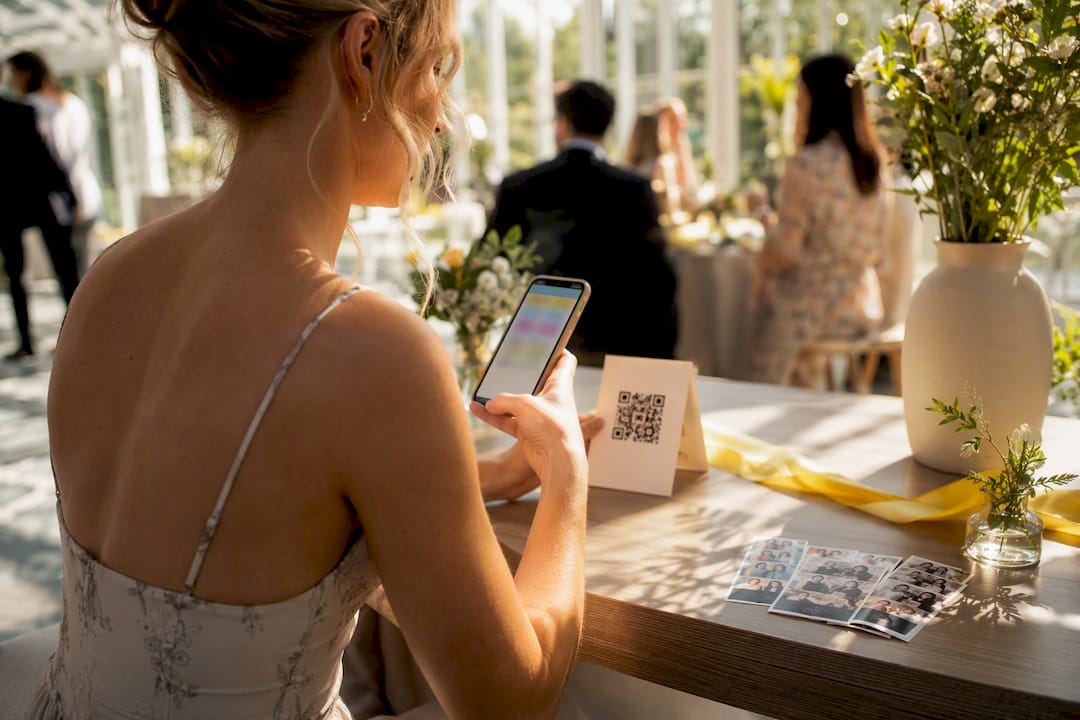 Guest uploading event photos by QR code
