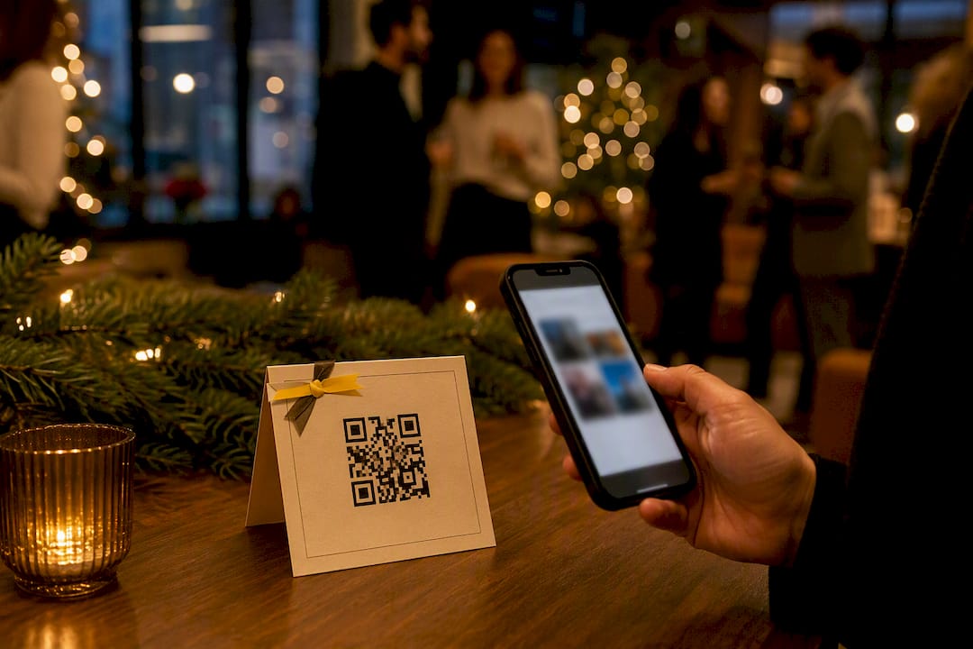 Holiday Party Hosts: No App QR Photo Sharing in Four Steps