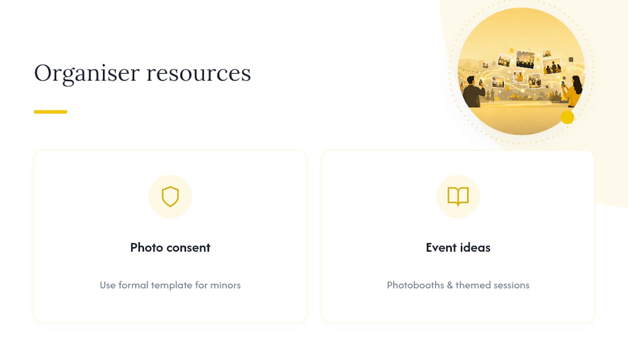 Useful resources for organisers — overview diagram