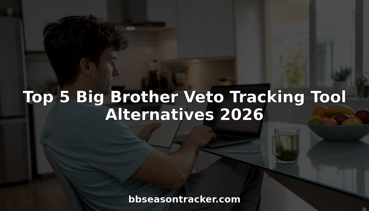 Man tracking Big Brother veto game on laptop