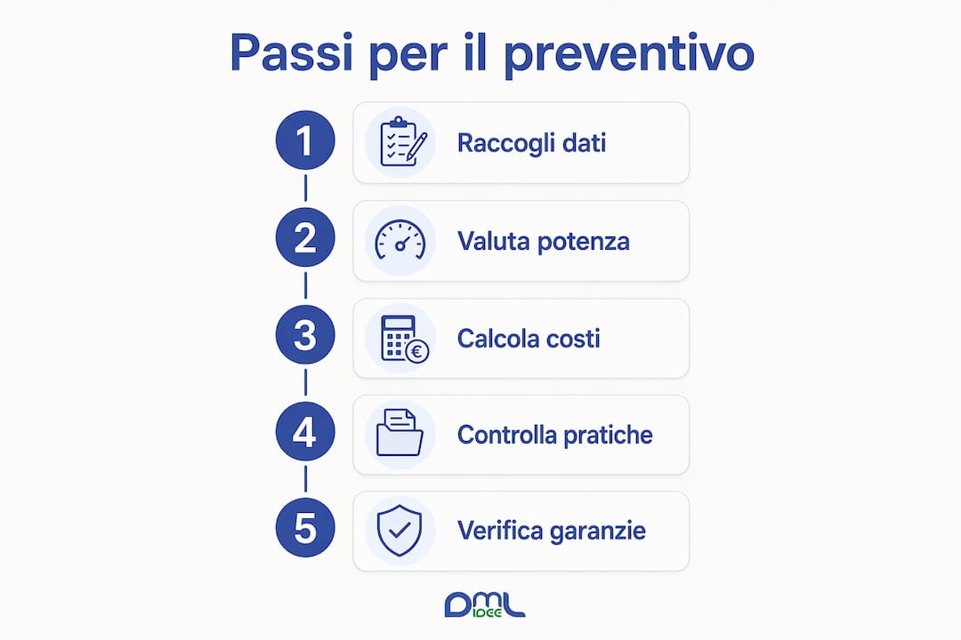 Infografica: tutte le fasi principali per richiedere un preventivo fotovoltaico