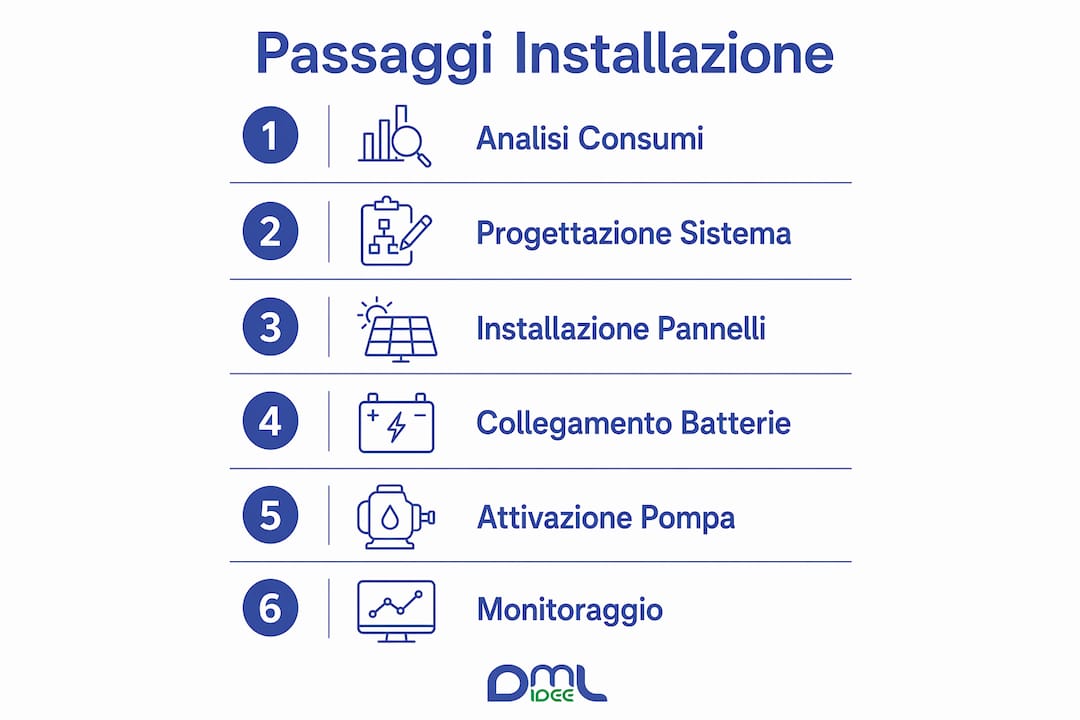 Guida visuale ai principali step per l’installazione di un impianto fotovoltaico