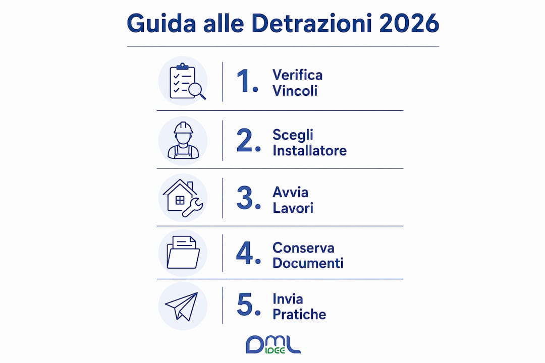 Infografica: tutti i passaggi per ottenere le detrazioni fiscali nel 2026
