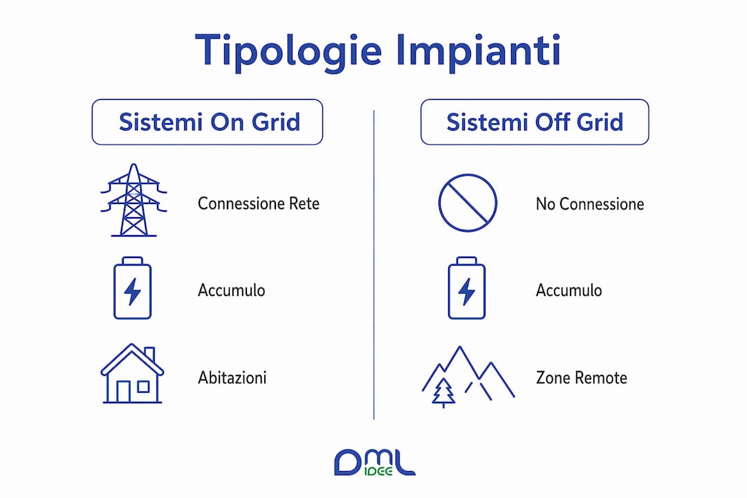 Confronto tra impianti fotovoltaici collegati alla rete e sistemi autonomi: ecco l’infografica che mette a paragone le due soluzioni