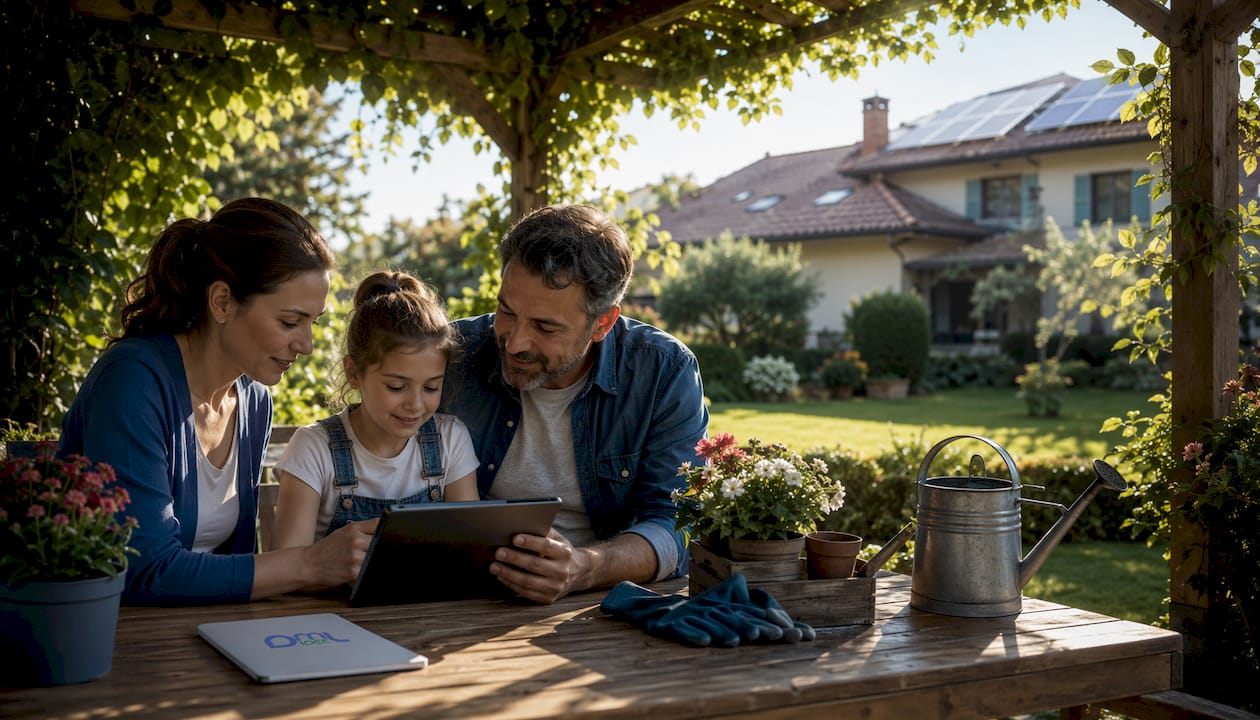 Una famiglia tiene sotto controllo i consumi energetici grazie all’impianto solare di casa.