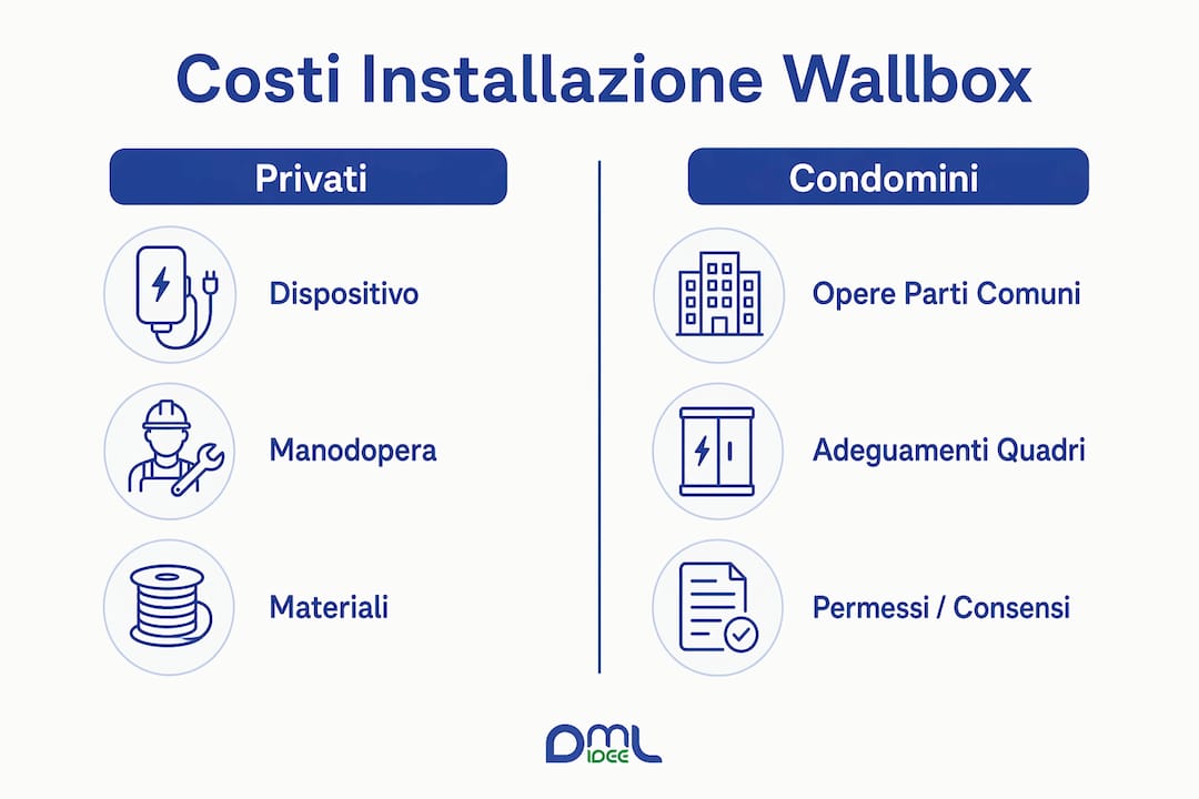 Infografica: confronto tra le spese per abitazioni private e quelle condominiali