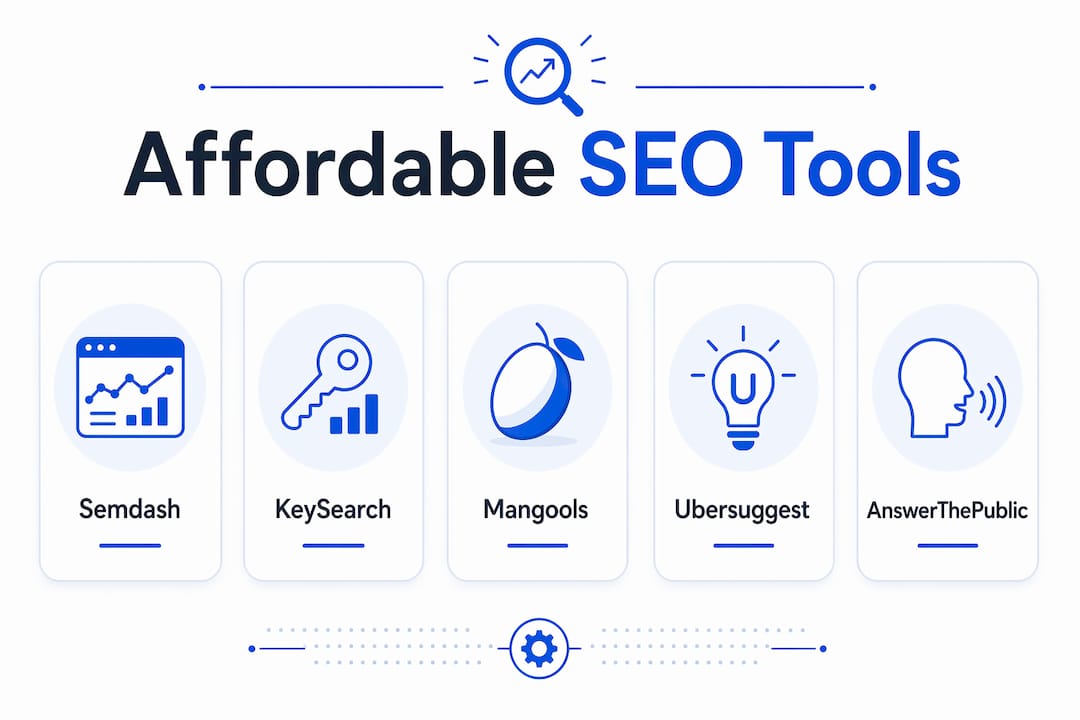 Infographic ranking affordable SEO tools for small businesses