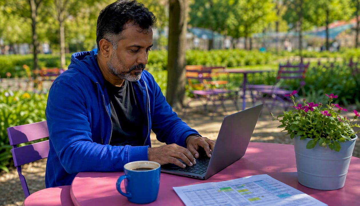 Manos escribiendo y comparando herramientas de contenido SEO