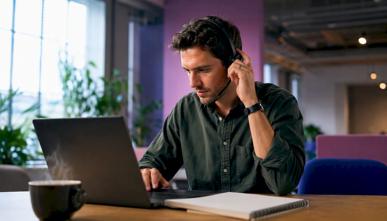 SEO specialist working on laptop