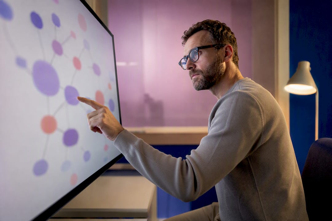 SEO topic map displayed on monitor