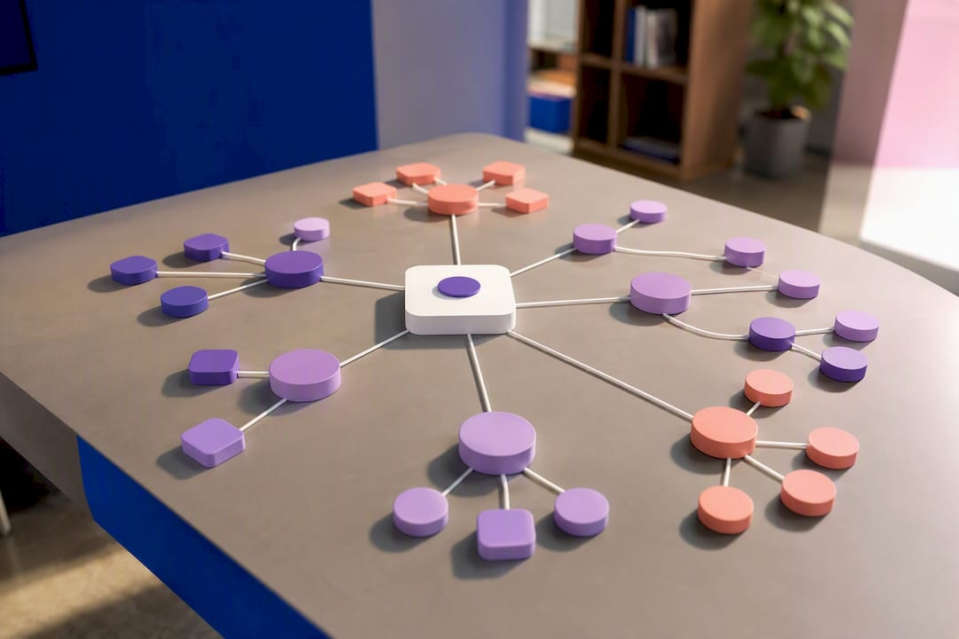 Entity map branching into related subquestions