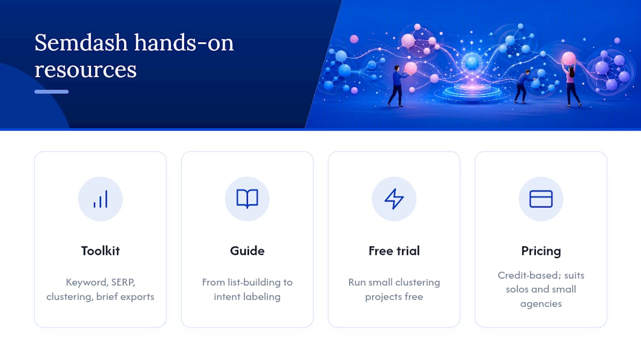 Semdash Resources for Hands-On Clustering Practice — overview diagram