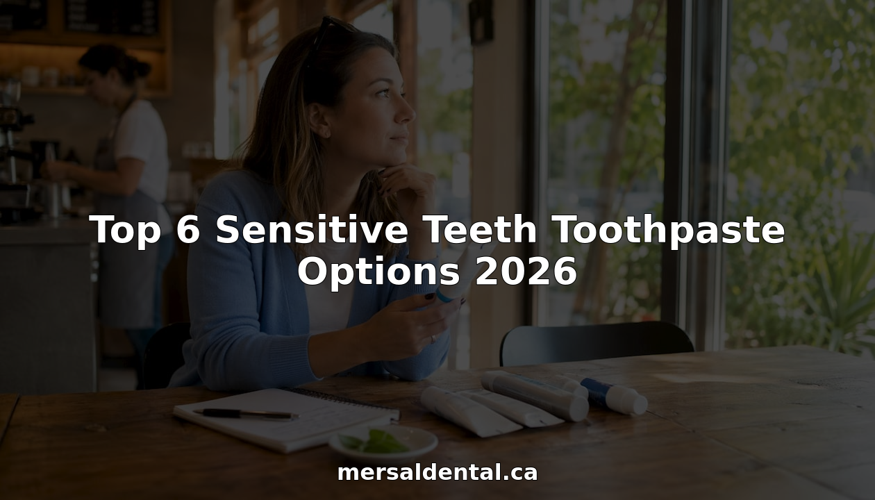 Patient reviewing sensitive teeth toothpaste options in dental clinic