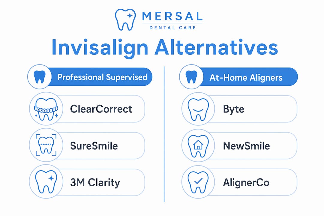 Infographic comparing Invisalign alternatives