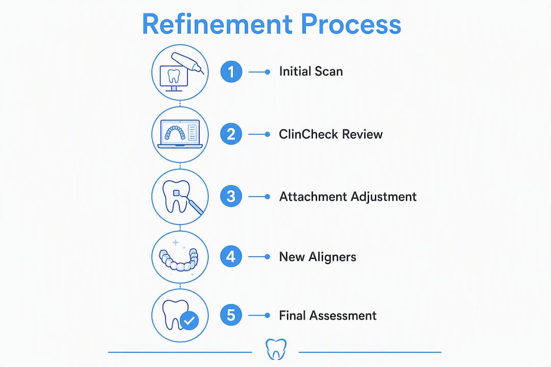 Infographic illustrating Invisalign refinement process steps