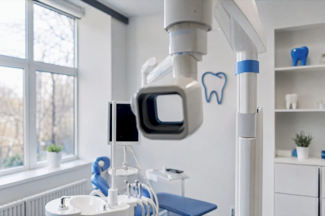 Digital dental x-ray machine control panel close-up