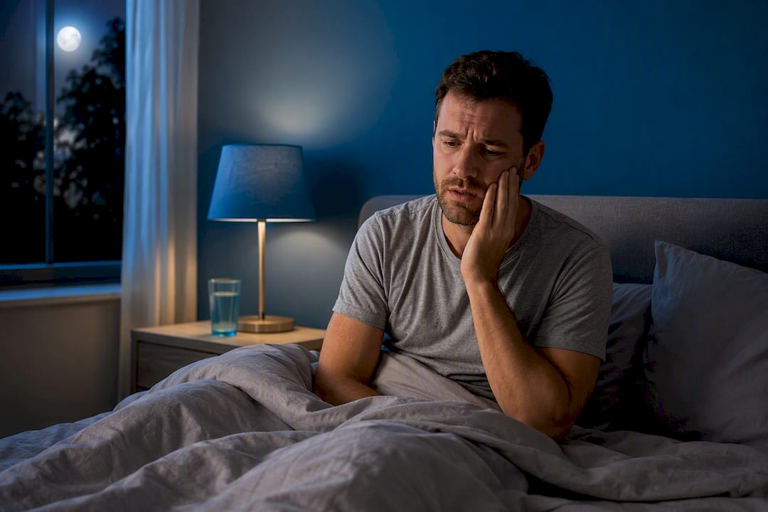 Patient awake with nighttime toothache