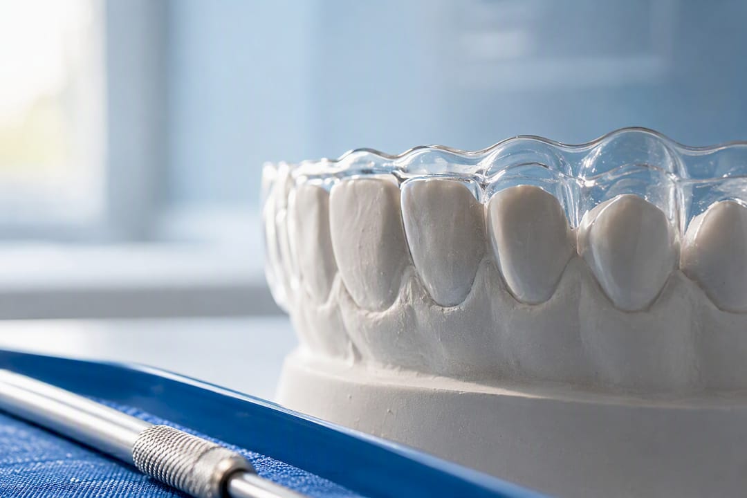 Partial aligner over dental model