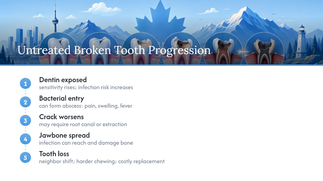 What Happens If You Leave a Broken Tooth Untreated? — overview diagram