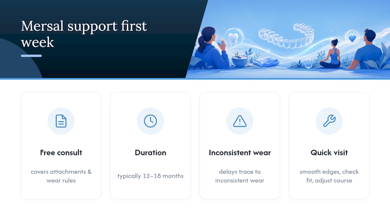 How Mersal Dental Supports Patients Through the First Week — overview diagram