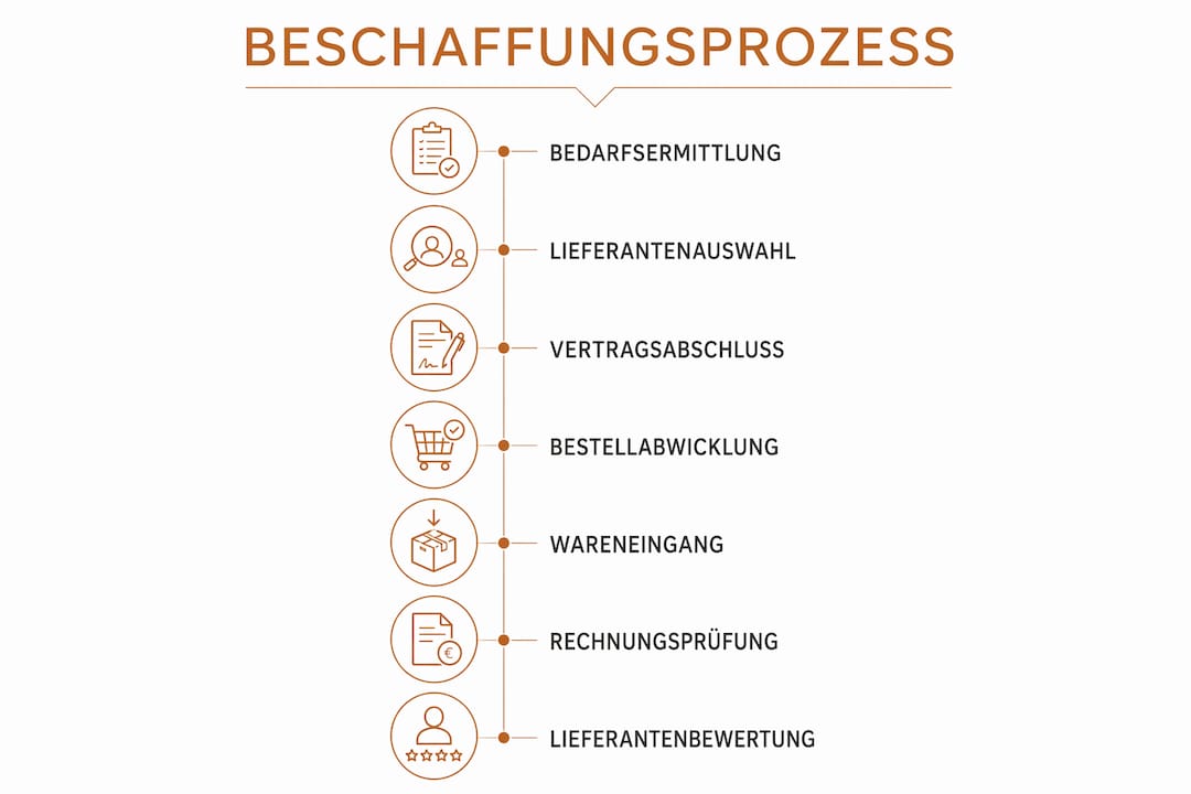 Übersichtsgrafik: Die einzelnen Schritte im Einkaufsprozess auf einen Blick