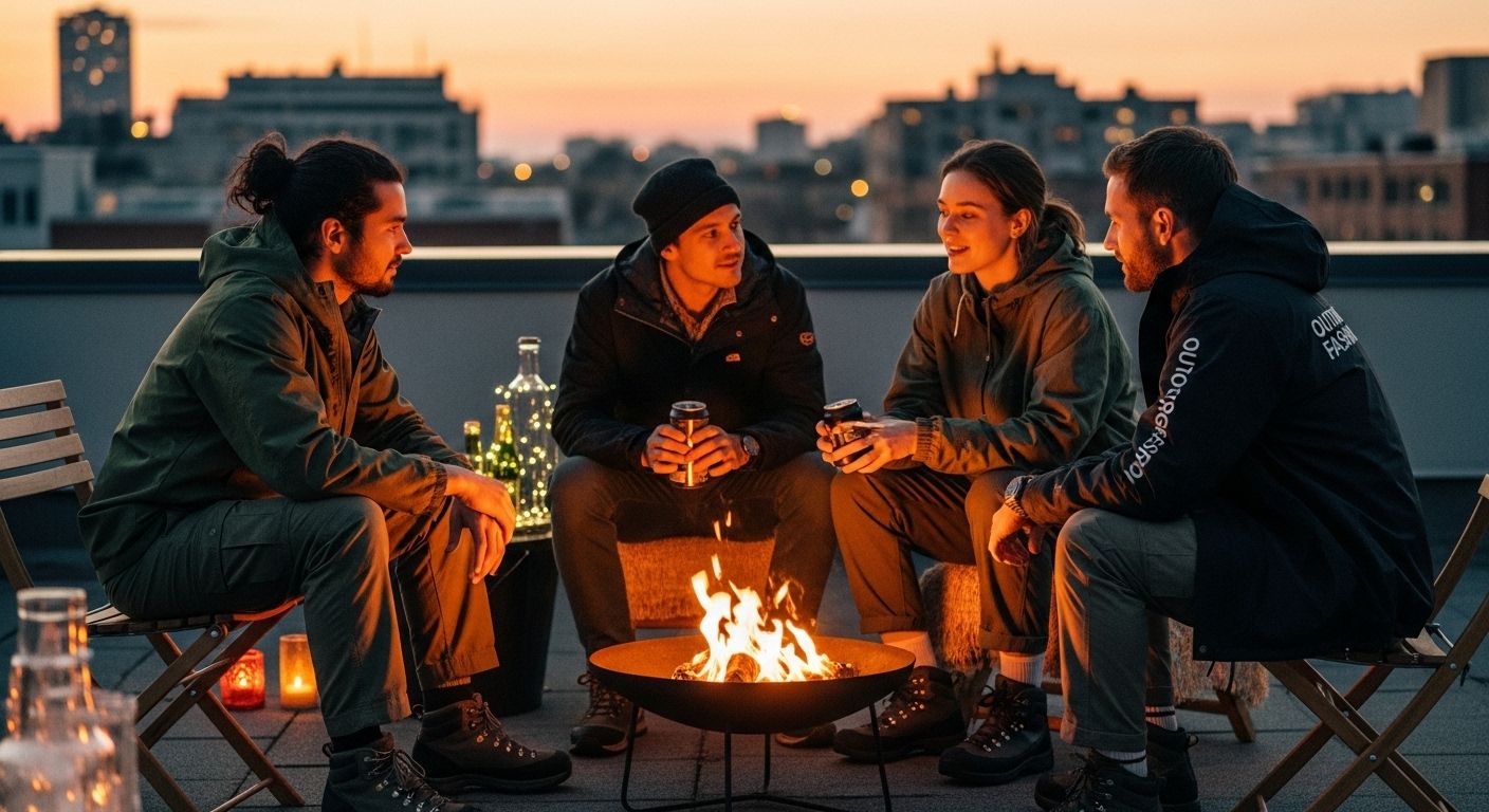 urban rooftop gorpcore friends