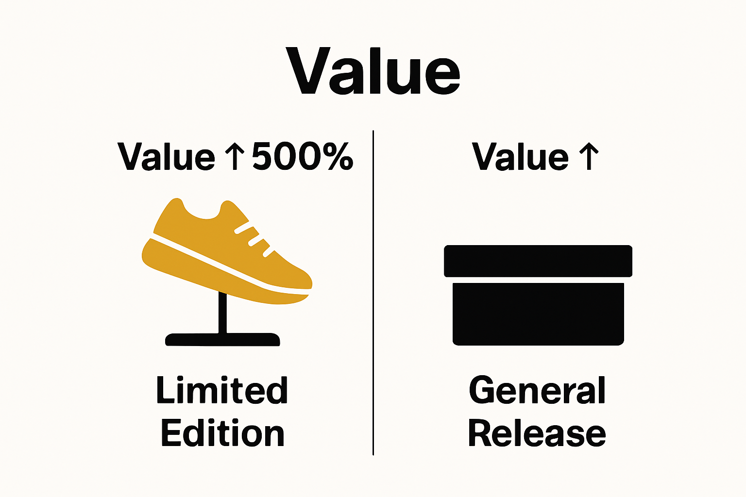 Infographic comparing limited edition and general release sneakers for value potential
