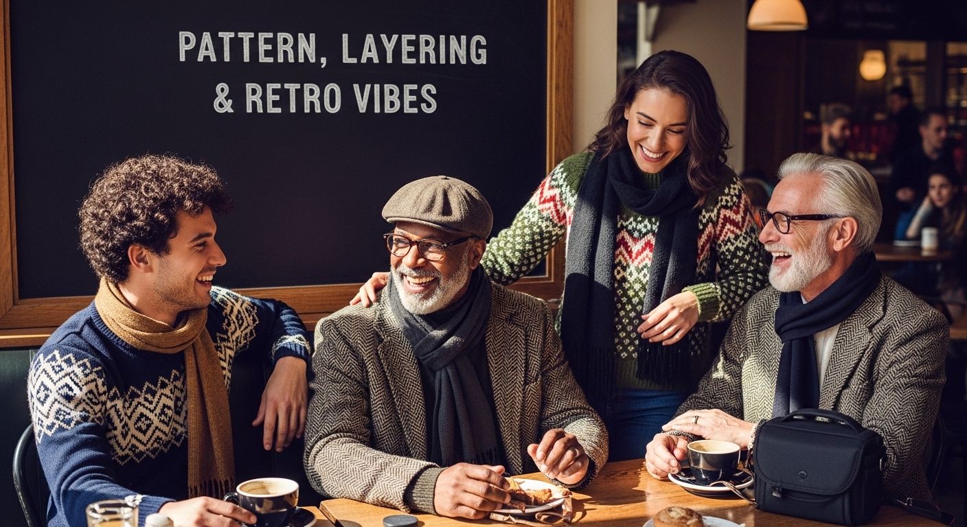 pattern layering retro vibes street style