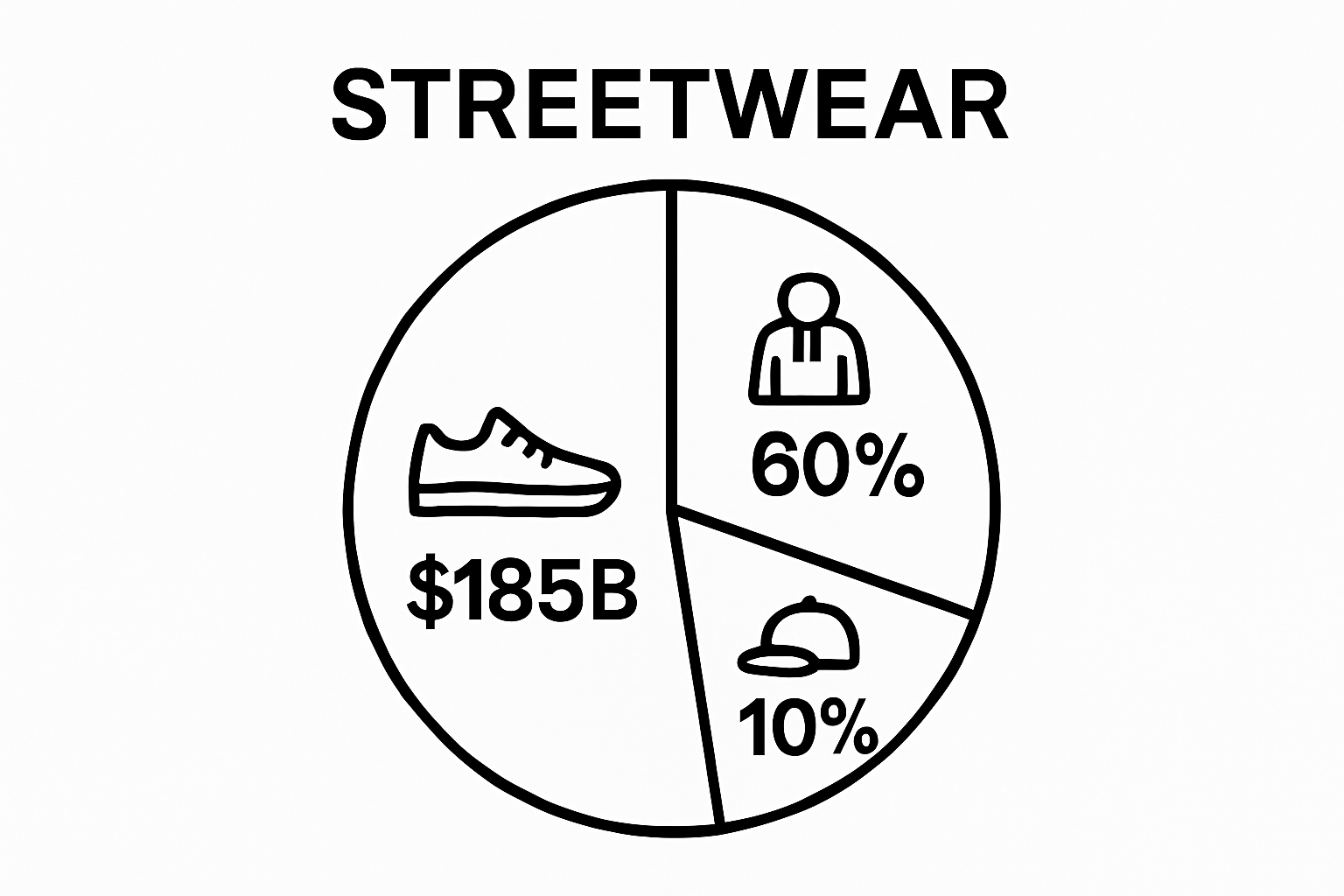 Streetwear market statistics pie chart