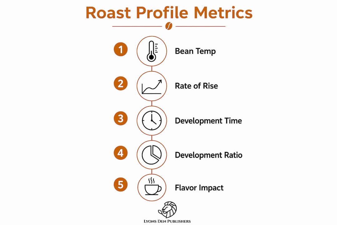 Infographic illustrating coffee roast profile stages